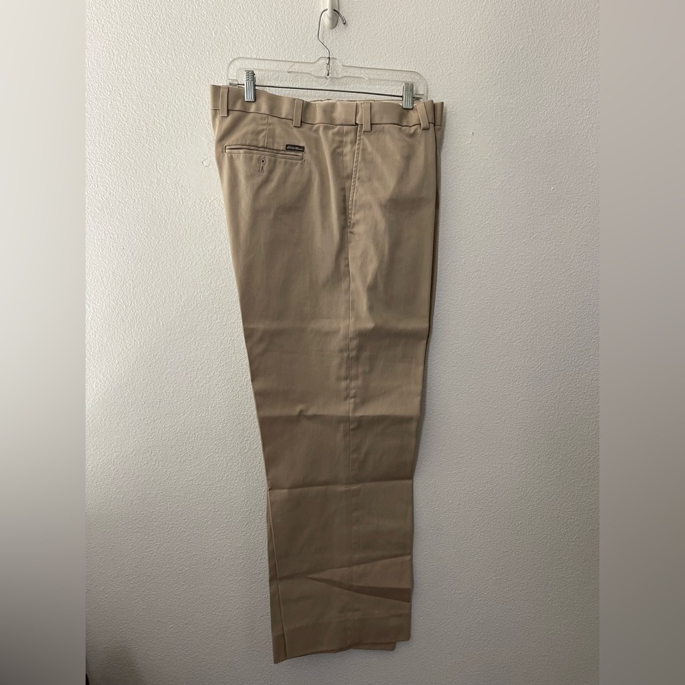 Eddie Bauer Men's Khaki Chinos Wrinkle Free Relaxed Fit